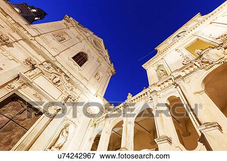 Low angle view of Lecce Cathedral in Duomo square View Large Photo Image Stock Photo - Low angle view of Lecce Cathedral in Duomo square. Fotosearch