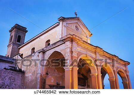 Stock Image - Low angle view of Santuario della Madonna del Canneto. Fotosearch