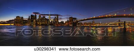 Lower Manhattan Bridge and Brooklyn Bridge at sunset View Large Photo Image Stock Image - Lower Manhattan Bridge and Brooklyn Bridge at sunset. Fotosearch
