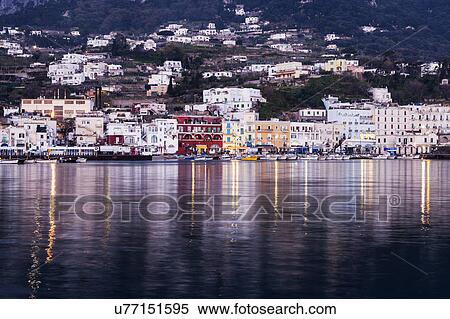 Stock Photography - Marina Grande at dusk. Fotosearch