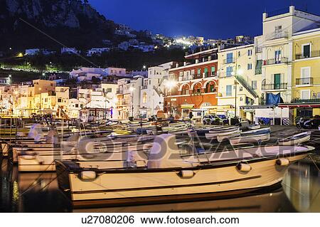 Marina Grande at night View Large Photo Image Stock Photograph - Marina Grande at night. Fotosearch