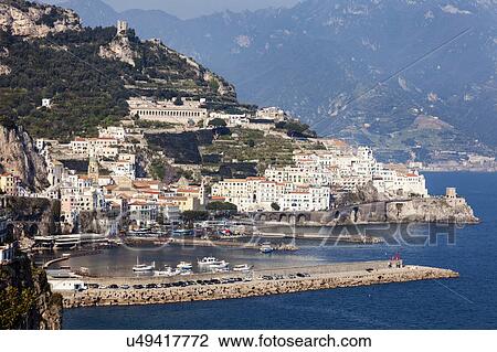 Marina with town in background View Large Photo Image Stock Image - Marina with town in background. Fotosearch