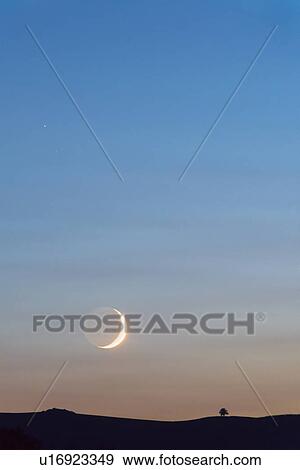 Moon on sky at sunset View Large Photo Image Stock Photo - Moon on sky at sunset. Fotosearch