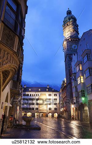 Old town at dusk View Large Photo Image Stock Image - Old town at dusk. Fotosearch