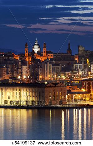 Old town in Genoa across harbor View Large Photo Image Stock Photo - Old town in Genoa across harbor. Fotosearch