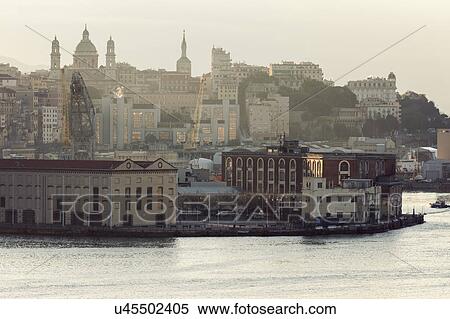 Old town in Genoa across harbor View Large Photo Image Stock Photography - Old town in Genoa across harbor. Fotosearch