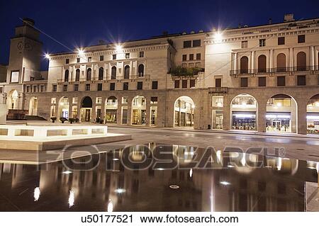 Piazza della Victoria at night View Large Photo Image Stock Image - Piazza della Victoria at night. Fotosearch