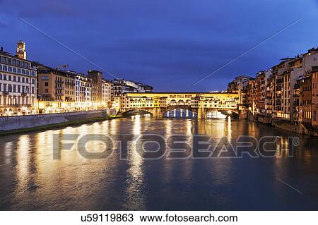 Ponte Vecchio at night View Large Photo Image Stock Image - Ponte Vecchio at night. Fotosearch