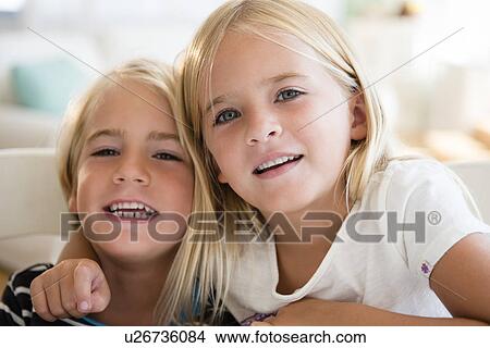 Picture - Portrait of brother (4-5) and sister (6-7). Fotosearch