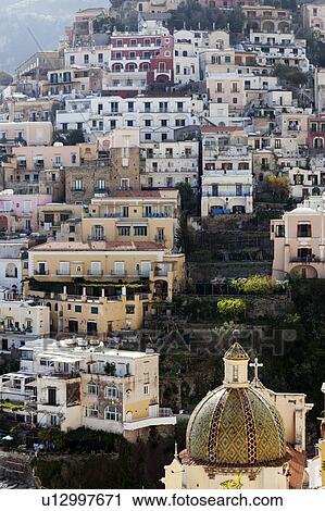 Stock Image - Residential buildings on hill. Fotosearch