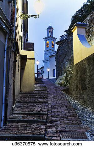 Stock Photography - St Antonio Church at end of alley. Fotosearch