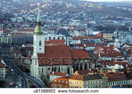 Stock Image - St. Martin's Cathedral and cityscape. Fotosearch