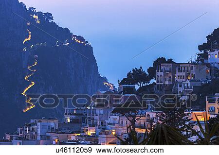 Town at dusk View Large Photo Image Stock Photo - Town at dusk. Fotosearch