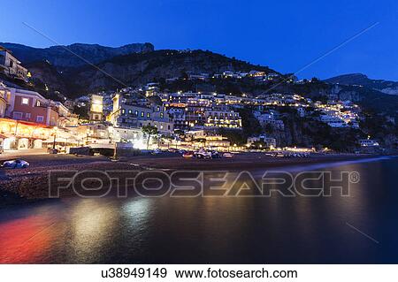 Stock Photo - Town at night. Fotosearch