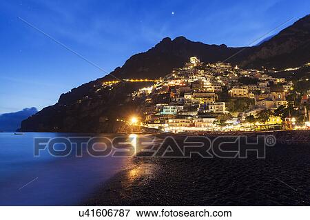 Stock Photo - Town at night. Fotosearch