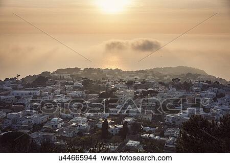 Town at sunset View Large Photo Image Picture - Town at sunset. Fotosearch