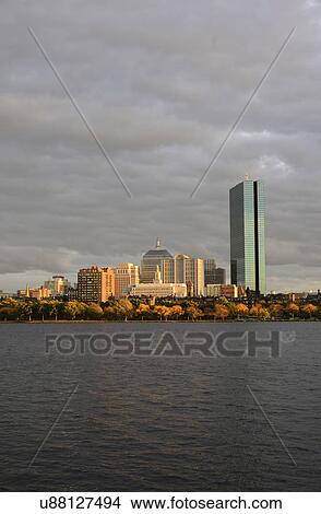 Picture - View of buildings along Charles River. Fotosearch