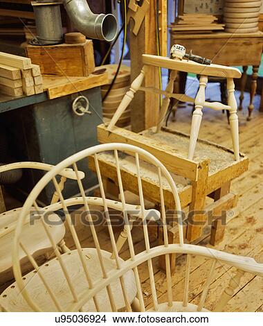 Picture - Windsor chairs in preparation. Fotosearch