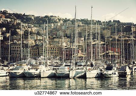 Yachts in Genoa harbor View Large Photo Image Stock Photo - Yachts in Genoa harbor. Fotosearch