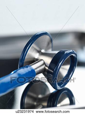 Close-up view of stethoscope on medical tray View Large Photo Image Picture - Close-up view of stethoscope on medical tray. Fotosearch