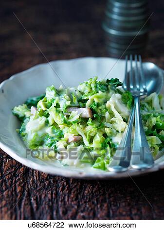 Creamed green vegetables in cheesy bacon sauce View Large Photo Image Stock Image - Creamed green vegetables in cheesy bacon sauce. Fotosearch