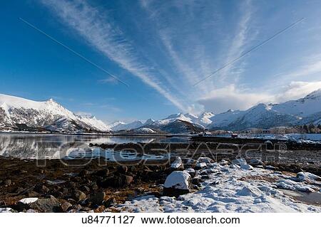 Stock Photo - Landscape from tourist route, Hamnoy, Lofoten Islands, Norway. Fotosearch