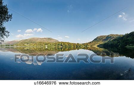 Landscape reflection in Grasmere Lake, Grasmere, Cumbria, UK View Large Photo Image Stock Photograph - Landscape reflection in Grasmere Lake, Grasmere, Cumbria, UK. Fotosearch