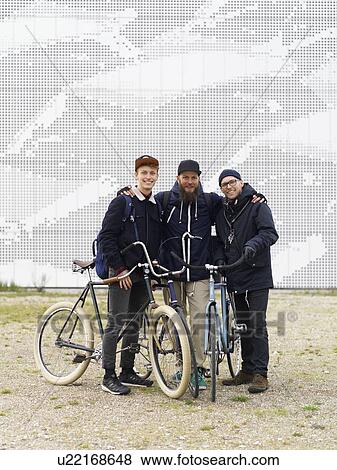 Portrait of urban cyclists View Large Photo Image Stock Photo - Portrait of urban cyclists. Fotosearch