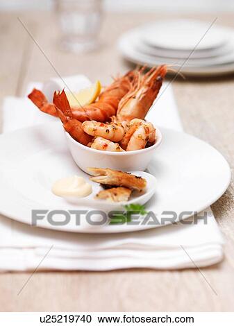 Seafood platter including king prawns, mackerel and shrimps View Large Photo Image Stock Image - Seafood platter including king prawns, mackerel and shrimps. Fotosearch