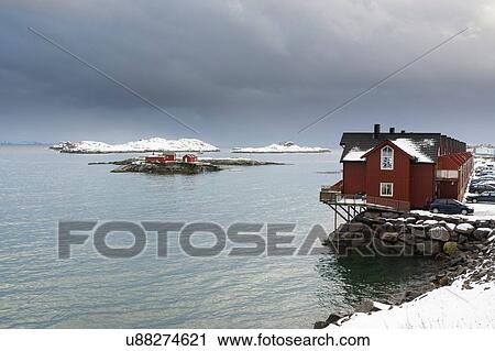 Stilted house on waterfront, Svolvaer, Lofoten Islands, Norway View Large Photo Image Stock Image - Stilted house on waterfront, Svolvaer, Lofoten Islands, Norway. Fotosearch