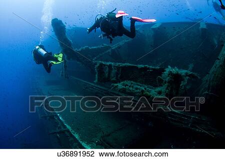 Underwater rear view of divers investigating MS Zenobia shipwreck, Larnaca, Cyprus View Large Photo Image Stock Image - Underwater rear view of divers investigating MS Zenobia shipwreck, Larnaca, Cyprus. Fotosearch
