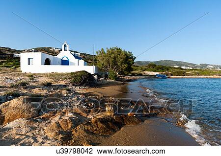 Agios Georgios church on beach at Antiparos, Cyclades Islands, Aegean sea, Greece View Large Photo Image Stock Image - Agios Georgios church on beach at Antiparos, Cyclades Islands, Aegean sea, Greece. Fotosearch