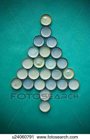 Bottle cap Christmas tree View Large Photo Image Stock Image - Bottle cap Christmas tree. Fotosearch