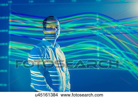 Businessman making presentation with projected financial data View Large Photo Image Picture - Businessman making presentation with projected financial data. Fotosearch