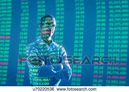 Businessman making presentation with projected financial data View Large Photo Image Stock Photograph - Businessman making presentation with projected financial data. Fotosearch