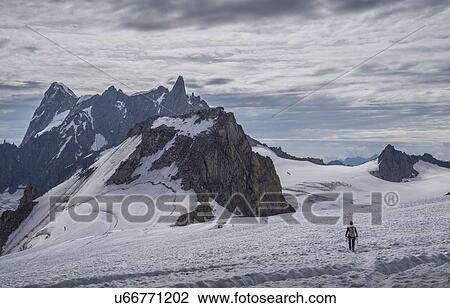 Climber on glacier, Mer de Glace, Mont Blanc, France View Large Photo Image Stock Image - Climber on glacier, Mer de Glace, Mont Blanc, France. Fotosearch