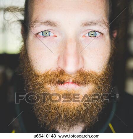 Close up portrait of bearded mid adult man looking at camera smiling View Large Photo Image Stock Photo - Close up portrait of bearded mid adult man looking at camera smiling. Fotosearch