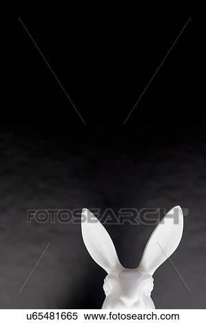 Stock Photography - Head and ears of white easter bunny. Fotosearch