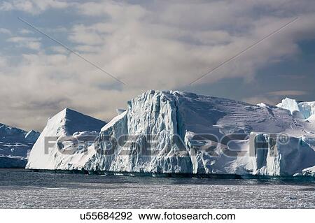 Stock Image - Icebergs at Ilulissat icefjord, Disko Bay, Greenland. Fotosearch