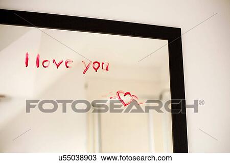 Love message written in lipstick on mirror View Large Photo Image Stock Image - Love message written in lipstick on mirror. Fotosearch