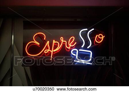 Neon sign at night View Large Photo Image Stock Image - Neon sign at night. Fotosearch