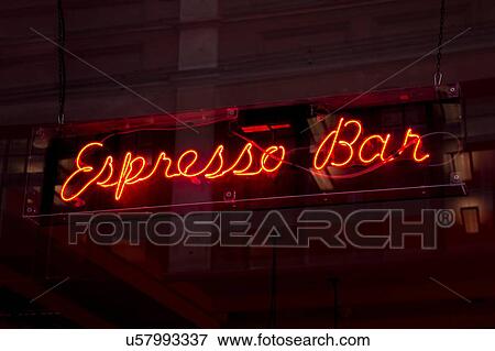 Neon sign at night View Large Photo Image Stock Photo - Neon sign at night. Fotosearch