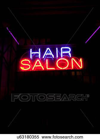 Stock Photography - Neon sign at night. Fotosearch