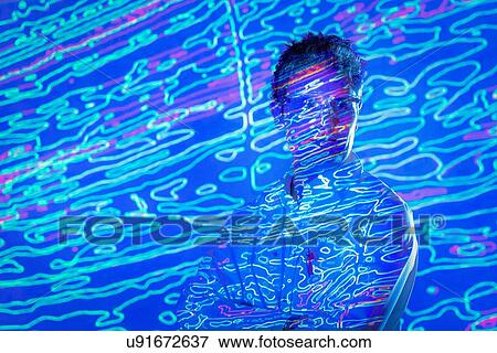 Portrait of male scientist with graphical geological data projection View Large Photo Image Stock Photo - Portrait of male scientist with graphical geological data projection. Fotosearch