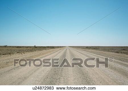 Stock Image - Road to the skeleton coast through the Namib desert, Namibia. Fotosearch