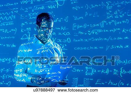Scientist with projected mathematical data View Large Photo Image Stock Photo - Scientist with projected mathematical data. Fotosearch