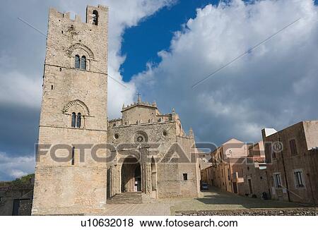The Duomo, Erice, Sicily, Italy View Large Photo Image Stock Photo - The Duomo, Erice, Sicily, Italy. Fotosearch