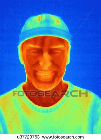 Thermal image of young man wearing face mask cap View Large Photo Image Stock Image - Thermal image of young man wearing face mask cap. Fotosearch