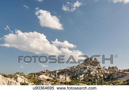 Village on hillside, Cappadocia, Anatolia, Turkey View Large Photo Image Stock Photography - Village on hillside, Cappadocia, Anatolia, Turkey. Fotosearch