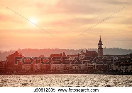 Stock Photography - Arona, Lake Maggiore, Piedmont, Italy. Fotosearch